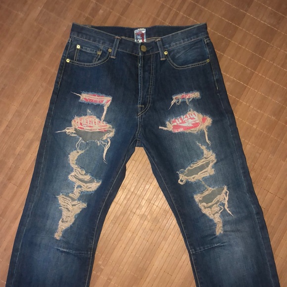 Ed Hardy Vintage Destroyed Jeans - Picture 3 of 11
